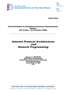 Internet Protocol Architectures and Network Programming