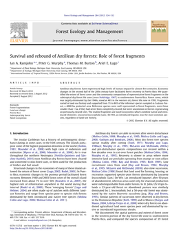 Survival and Rebound of Antillean Dry Forests: Role of Forest Fragments ⇑ Ian A