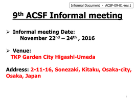 ACSF-09-01-Rev.1 9Th ACSF Informal Meeting