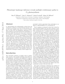 Phenotypic Landscape Inference Reveals Multiple Evolutionary Paths to C4 Photosynthesis