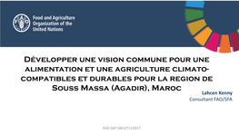 Food and Agriculture in the 2030 Agenda for Sustainable Development