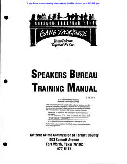 Speakers Bureau Training Manual