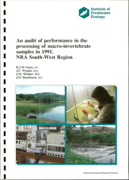 An Audit of Performance in the Processing of Macro-Invertebrate Samples in 1991