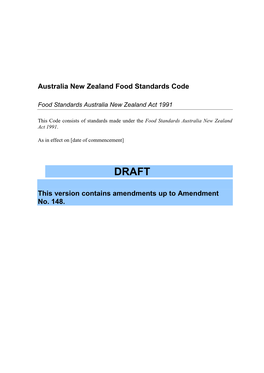 Australia New Zealand Food Standards Code This Version