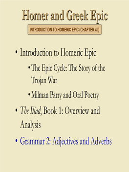 Homer and Greek Epic