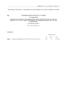B COMMISSION REGULATION (EC) No 748