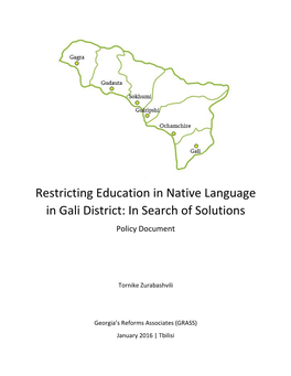 Restricting Education in Native Language in Gali District: in Search of Solutions Policy Document