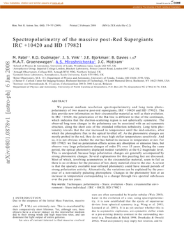 Spectropolarimetry of the Massive Post-Red Supergiants IRC +10420 and HD 179821