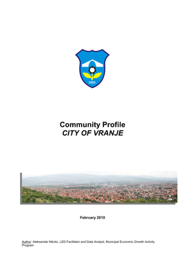 Community Profile CITY of VRANJE