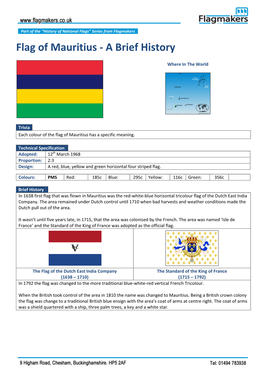 Flag of Mauritius - a Brief History