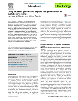 Using Mustard Genomes to Explore the Genetic Basis Of