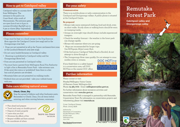 Remutaka Forest Park – Take Extreme Care