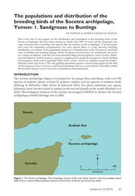 The Populations and Distribution of the Breeding Birds of the Socotra Archipelago, Yemen: 1