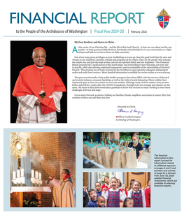 FINANCIAL REPORT to the People of the Archdiocese of Washington | Fiscal Year 2019-20 | February 2021