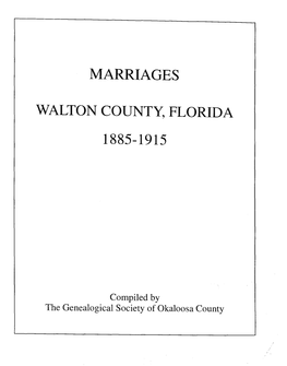 Walton County Marriages, 1885-1915