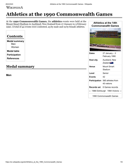Athletics at the 1990 Commonwealth Games - Wikipedia