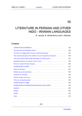 30 Literature in Persian and Other Indo