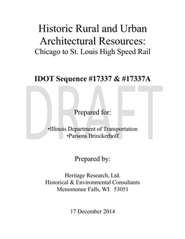 Historic Rural and Urban Architectural Resources: Chicago to St