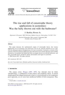 The Rise and Fall of Catastrophe Theory Applications in Economics: Was the Baby Thrown out with the Bathwater?