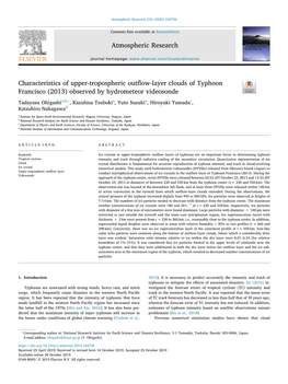 Characteristics of Upper-Tropospheric Outflow-Layer Clouds of Typhoon Francisco (2013) Observed by Hydrometeor Videosonde