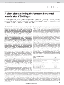 A Giant Planet Orbiting the 'Extreme Horizontal Branch' Star V 391 Pegasi