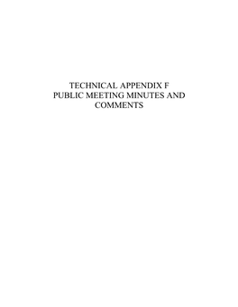 TECHNICAL APPENDIX F PUBLIC MEETING MINUTES and COMMENTS Housing, Economic Development and Commerce Department Division of City Planning