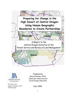 Preparing for Change in the High Desert of Central Oregon: Using Human Geographic Boundaries to Create Partnerships