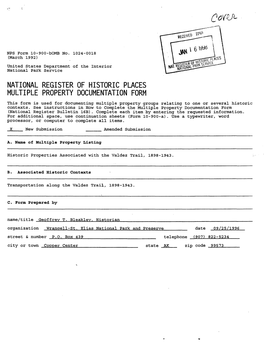 National Register of Historic Places Multiple Property Documentation Form