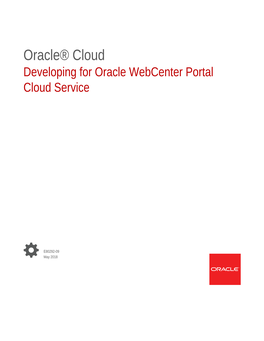 Developing for Oracle Webcenter Portal Cloud Service