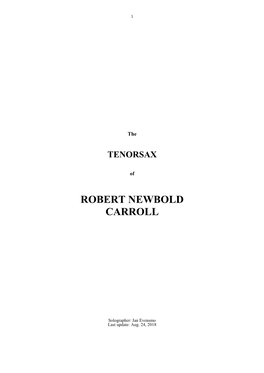 Read the TENORSAX of ROBERT CARROLL