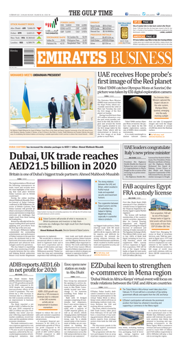 Dubai, UK Trade Reaches AED21.5 Billion in 2020