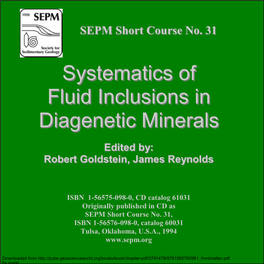 Systematics of Fluid Inclusions in Diagenetic Minerals