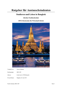 Ratgeber Für Austauschstudenten Studieren Und Leben in Bangkok