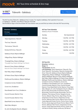 X67 Bus Time Schedule & Line Route