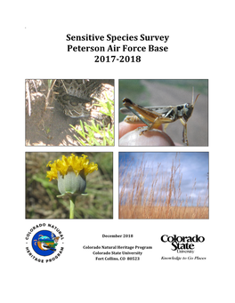 Sensitive Species Survey Peterson Air Force Base 2017-2018