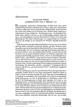 Erich Koch-Wesers Aufzeichnungen Vom 13. Februar 1919