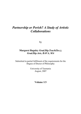 Partnership Or Perish? a Study of Artistic Collaborations