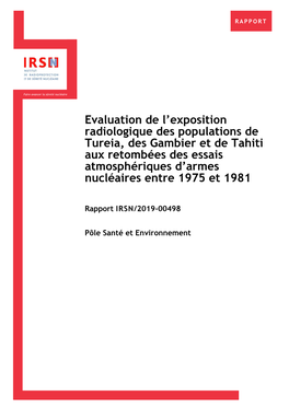 Evaluation De L'exposition Radiologique Des Populations De