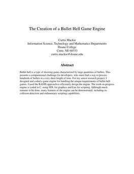 The Creation of a Bullet Hell Game Engine