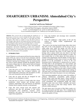 SMARTGREEN URBANISM: Ahmedabad City's Perspective