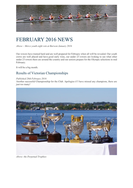 February 2016 News