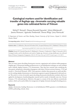 Cytological Markers Used for Identification and Transfer of Aegilops Spp