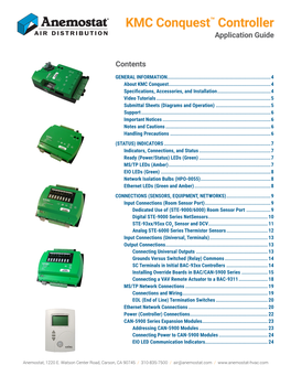 KMC Conquest™ Controller AIR DISTRIBUTION Application Guide