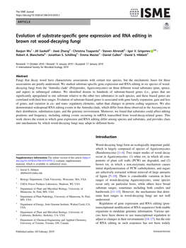 Evolution of Substrate-Specific Gene Expression and RNA Editing In