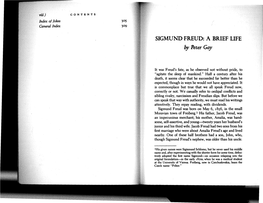 SIGMUND FREUD: a BRIEF LIFE by Peter Gay