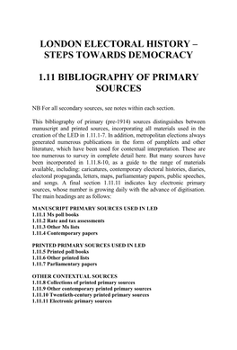 Bibliography of Primary Sources