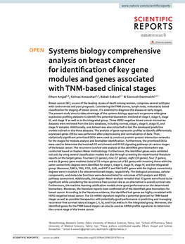 Systems Biology Comprehensive Analysis on Breast Cancer For