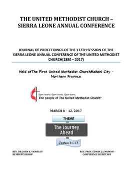 Journal of Proceedings of the 137Th Session of the Sierra Leone Annual Conference of the United Methodist Church(1880 – 2017)