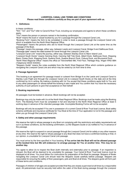 Terms and Conditions for the Liverpool Canal Link