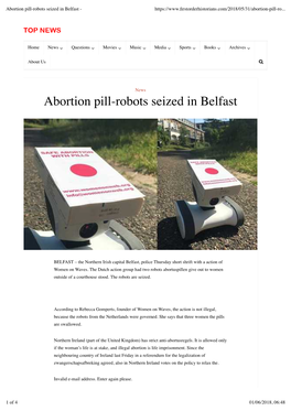 Abortion Pill-Robots Seized in Belfast